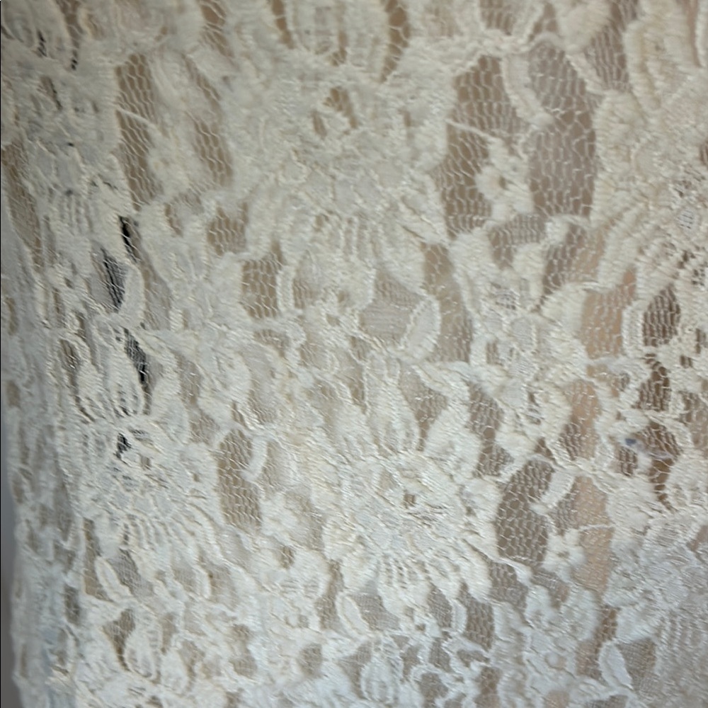 LuLaRoe Joy Cream Lace Long Cardigan Vest Sz S Stretchy - Picture 2 of 8